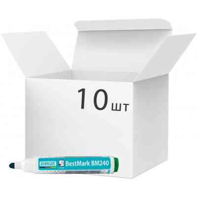 Маркер Stanger для сухостираемых досок, 1-3 мм зеленый 10 шт (MARKER-BOA-STM240G10) Винница