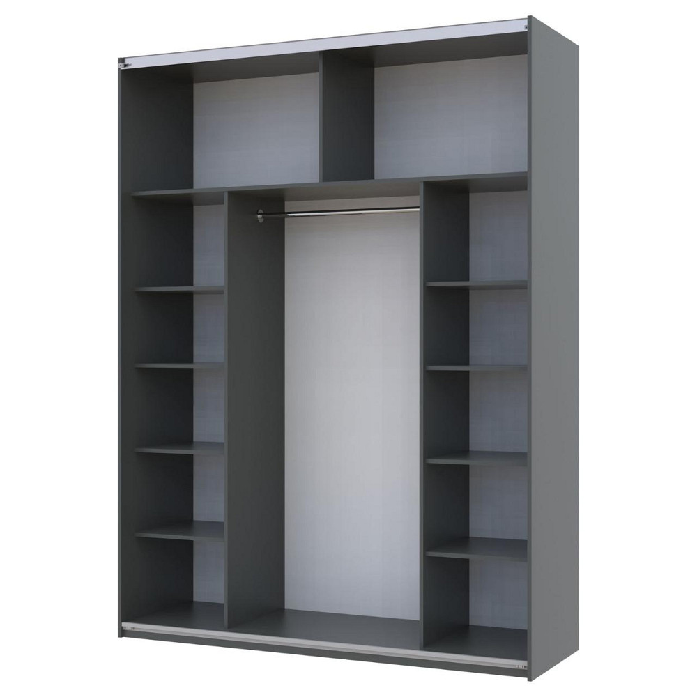 Шкаф-купе двухдверный Doros G-Caiser 180х60х240 см Графит/Дуб евок/1 Черное стекло (DRS-011228) Львов - изображение 4