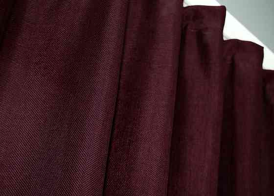 Комплект коротких штор VR-Textil Льон Мішковина № 112ш 130х170 см 2 шт Бордовий (35-0128) Київ