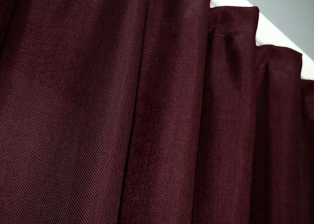 Комплект коротких штор VR-Textil Льон Мішковина № 112ш 130х170 см 2 шт Бордовий (35-0128) Київ - фото 5