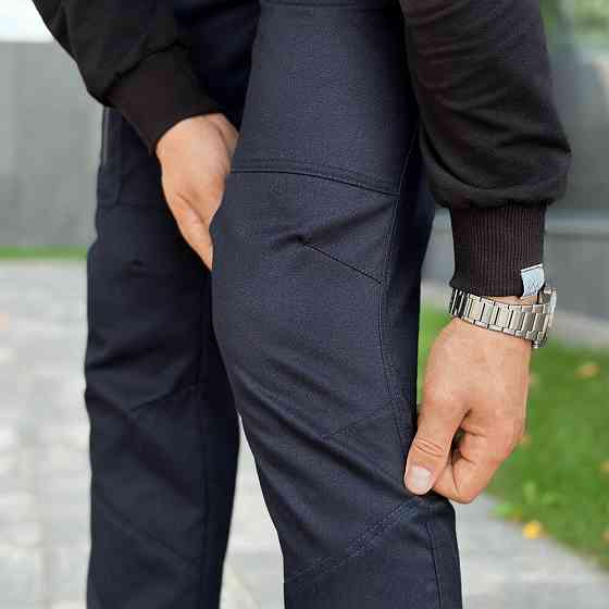 Штани карго чоловічі весняні з кишенями темно-сині Pobedov Papin Brodyaga Київ