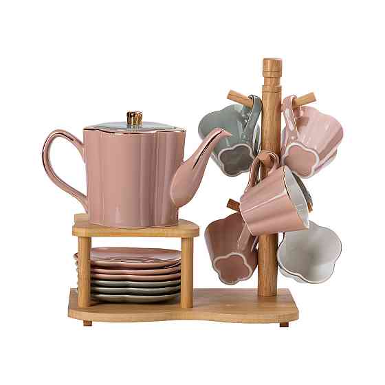 Чайний сервіз на 6 персон з бамбуковою підставкою HP-15-25 Коломия