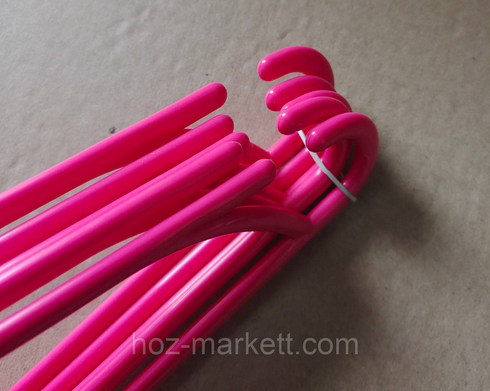 Дитячі вішалки плічка, тремпель пластиковий з неповоротним гачком рожевий 32 см 5 шт уп Польща Харків - фото 2