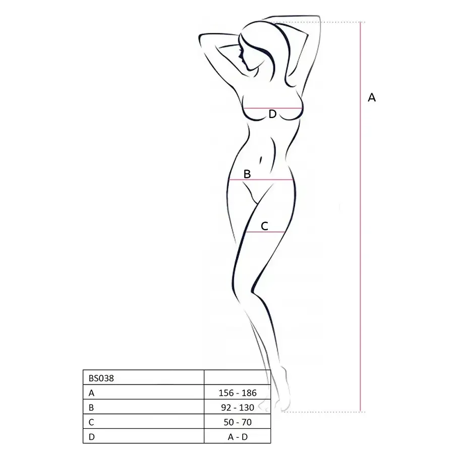 Бодістокінг Passion BS038 black, комбінезон, імітація панчіх і пояса Львів - фото 4