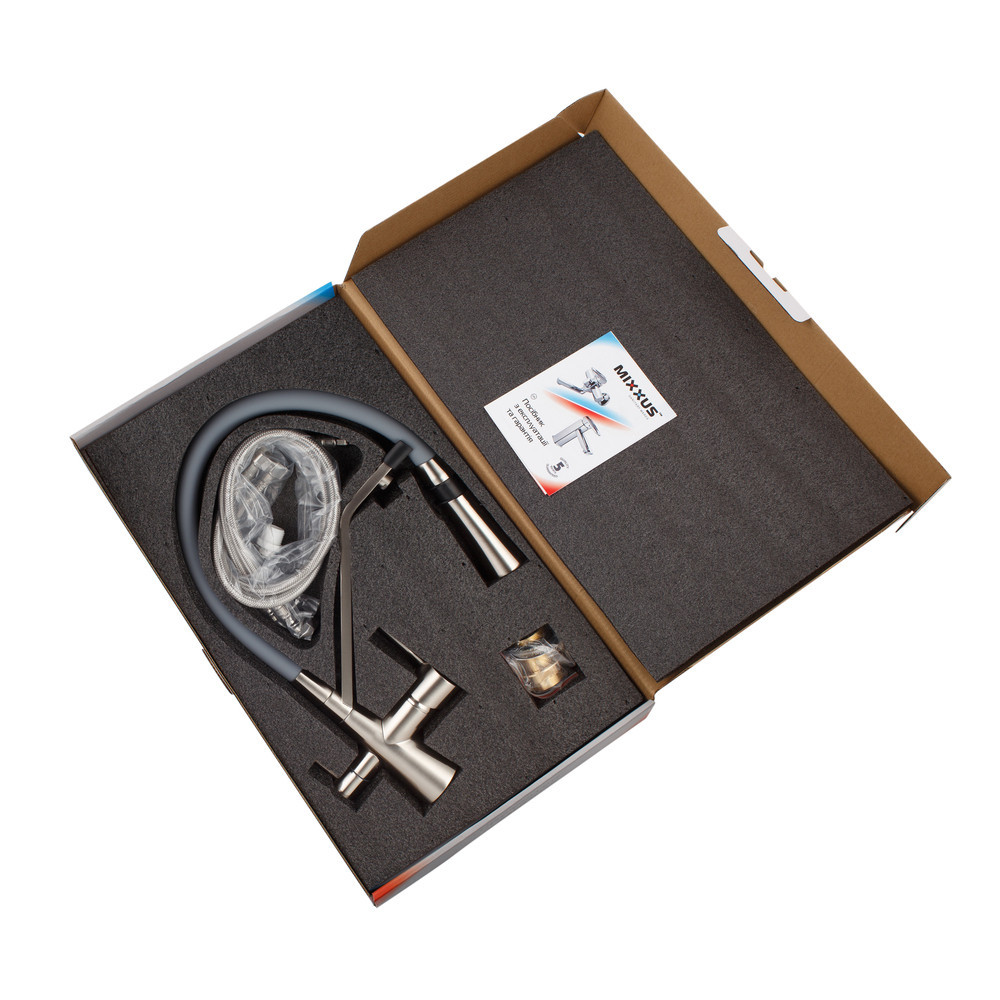 Кухонний змішувач Mixxus Premium Magnet 021 SS COLOR REFL.GREY MI6976 Харків - фото 6