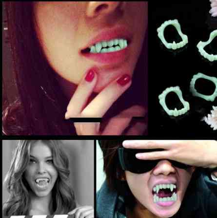 Зубы вампира для детей 4 на 5 см салатовый Киев