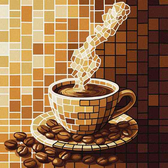 Картина за номерами "Вітраж. Кава" ©art_selena_ua KHO5166, 30х30 см Вінниця