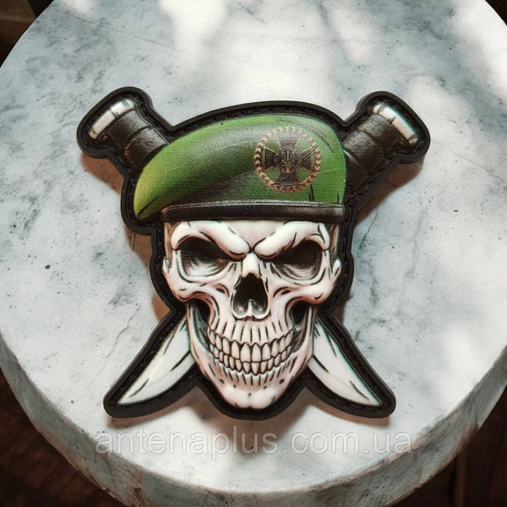 Череп в берете з ножами ДПСУ объемный шеврон / патч Киев - изображение 1