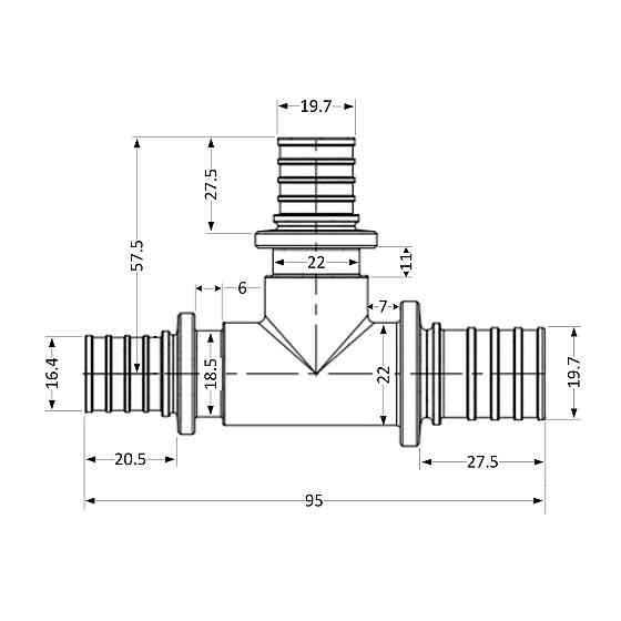 Тройник натяжной Icma №1039 d25х25х20 851039GXGXGW05 Київ