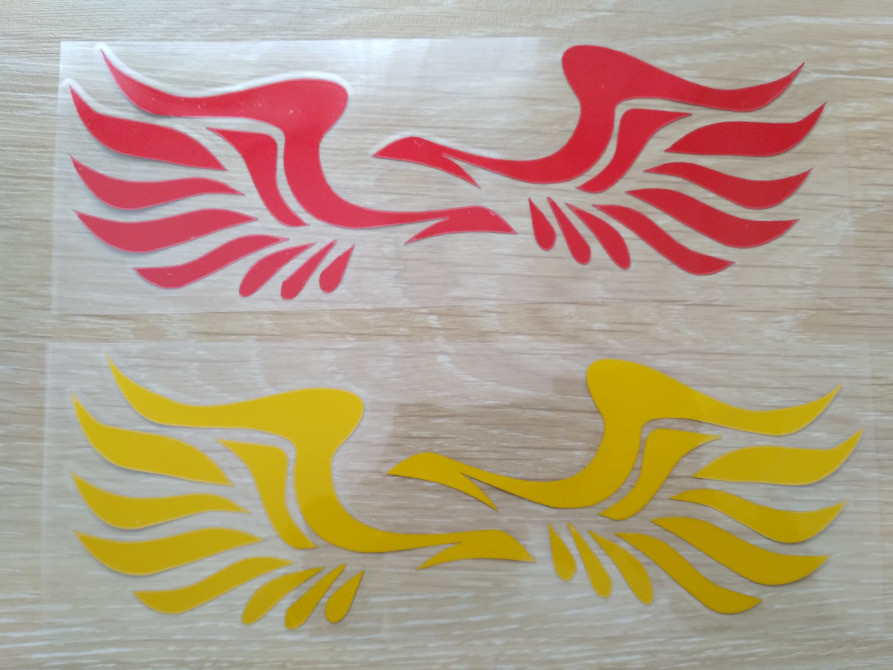 Наклейки Крила на авто Жовтий та Червоний світлоотра Київ - фото 3