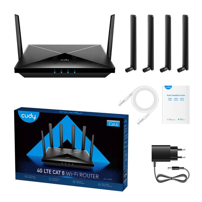 Маршрутизатор дводіапазонний гігабітний Cudy LT700 WiFi 5 Mesh 4G LTE CAT6 АС1200 Вінниця - фото 5