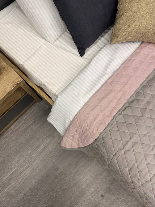 Покрывало двустороннее Decorator Microfiber ромб 215x240 см какао с розовым (85-139) Киев - изображение 7
