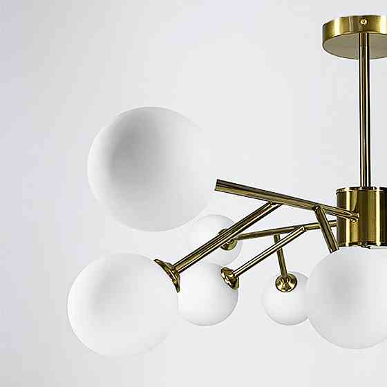 Светодиодная люстра Снежинка 8615 (Золотистая) на 6 плафонов Винница