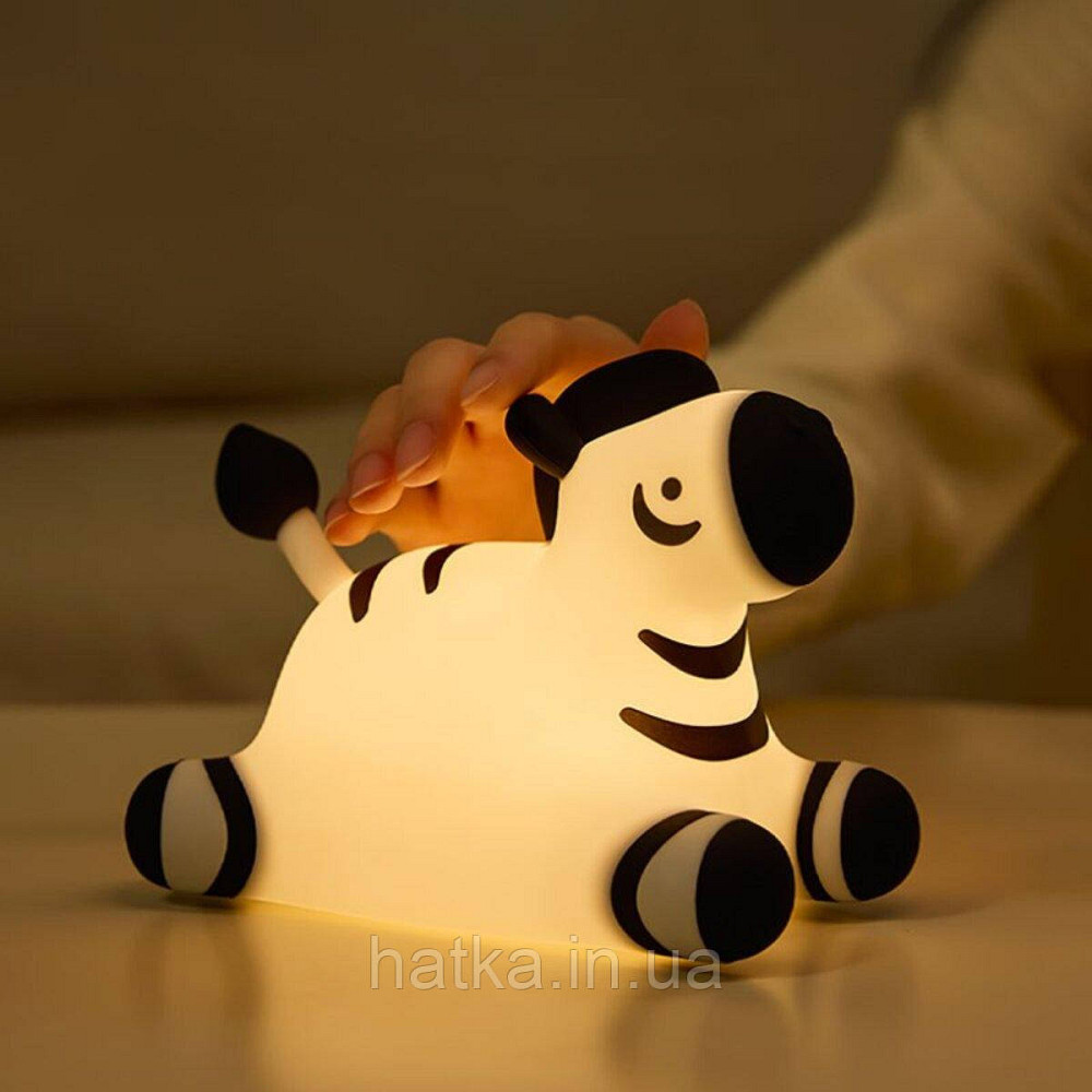 Нічник дитячий силіконовий сенсорний Зебра VALESO A067 для спальні акумуляторний Київ - фото 1