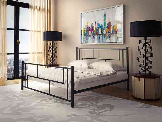Двуспальная металлическая кровать Амис от ТМ Теnero 140х200, Каркас метал расстояние 8 см., 2 ящика Харьков