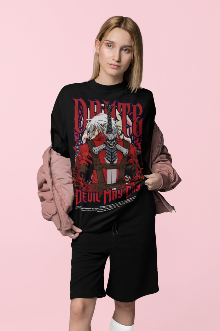 Футболка для мальчика аниме Данте Схоотинг Дмк Премиум оверсайз (рост от 165 до 180 ) Черний AnimeJ0771m Днепр - изображение 4
