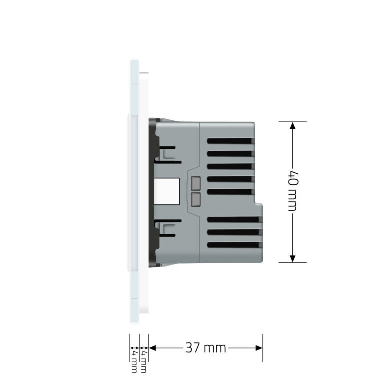 Електрична розетка з USB Type-C 18Вт для зарядки, з заземленням, LIVOLO, біла, скляна рамка, 250В 16А (VL-C7CTF16A.UC18W-2WP) Коломыя - изображение 3