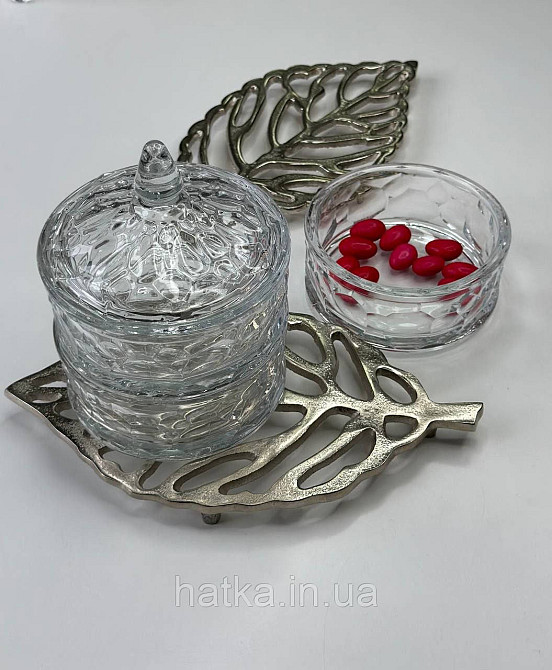 Цукорниця ємність для зберігання скляна "Тріо" 3*400 мл h 20/5 см d 12.5 см Київ - фото 4
