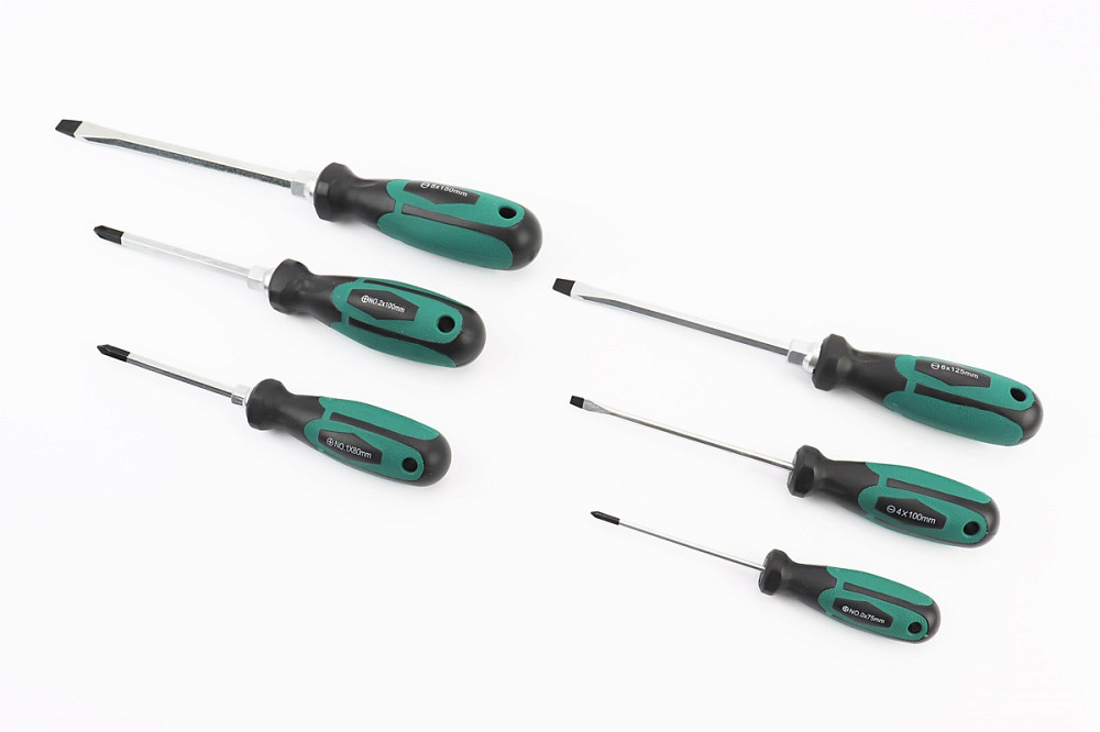 Викрутки магнітні HEX набір 6шт PH0х75мм PH1х80мм PH2х100мм SL 4х100мм SL6х125мм SL8х150мм 40-1152 Київ - фото 1