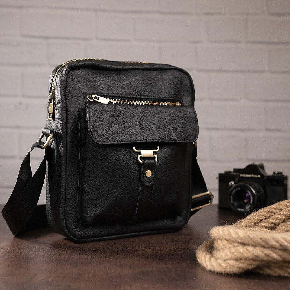 Сумка cтильная мужская Vintage 14649 Черная Киев - изображение 5