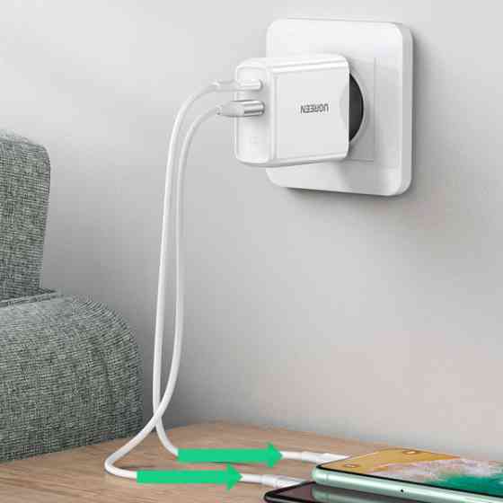 Зарядний пристрій 2xUSB 38W (1хUSB-A+1xType-C) Wall Charger Білий CD170 Ugreen (60468) Киев