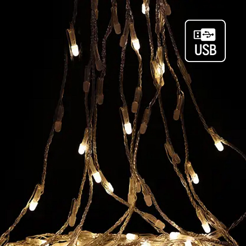 Світлодіодна гірлянда каскад 98 Led 7*1,5м 8 режимів теплий колір USB CW-G-98L71CU ColorWay Житомир - изображение 4