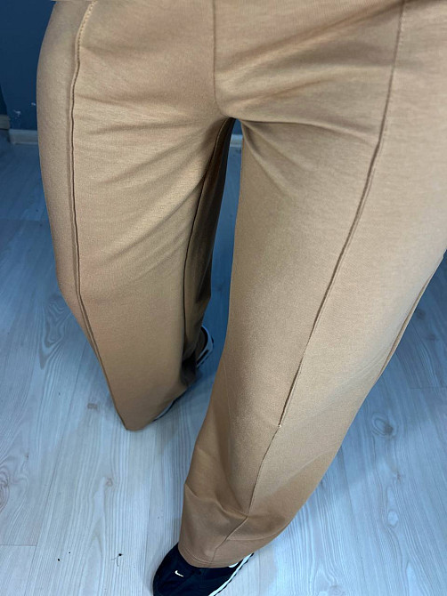 Брюки женские MY CITY 8286 широкие клеш от бедра шов стрелка впереди высокая посадка капучино, капучино, SM Киев - изображение 16