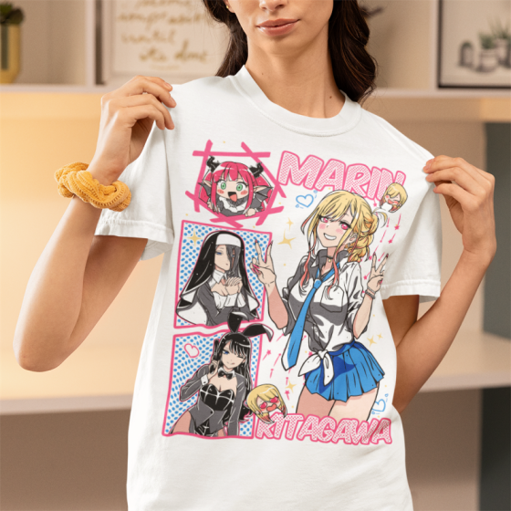 Футболка з аніме принтом Марін Кітагава Мй Дресс оверсайз (S/M/L) Чорний AnimeJ0592 Дніпро