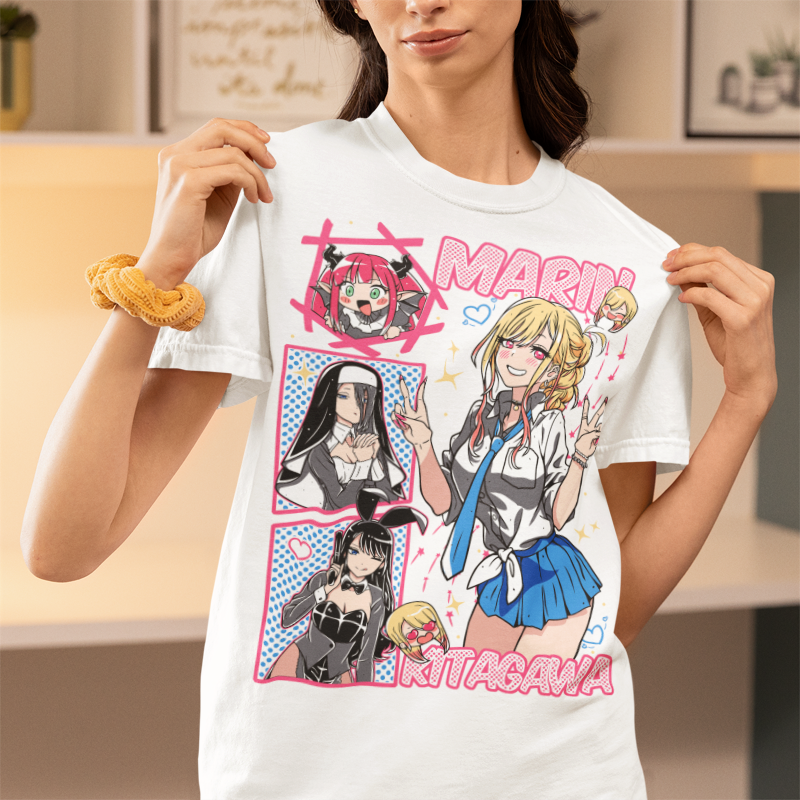 Футболка з аніме принтом Марін Кітагава Мй Дресс оверсайз (S/M/L) Чорний AnimeJ0592 Дніпро - фото 2