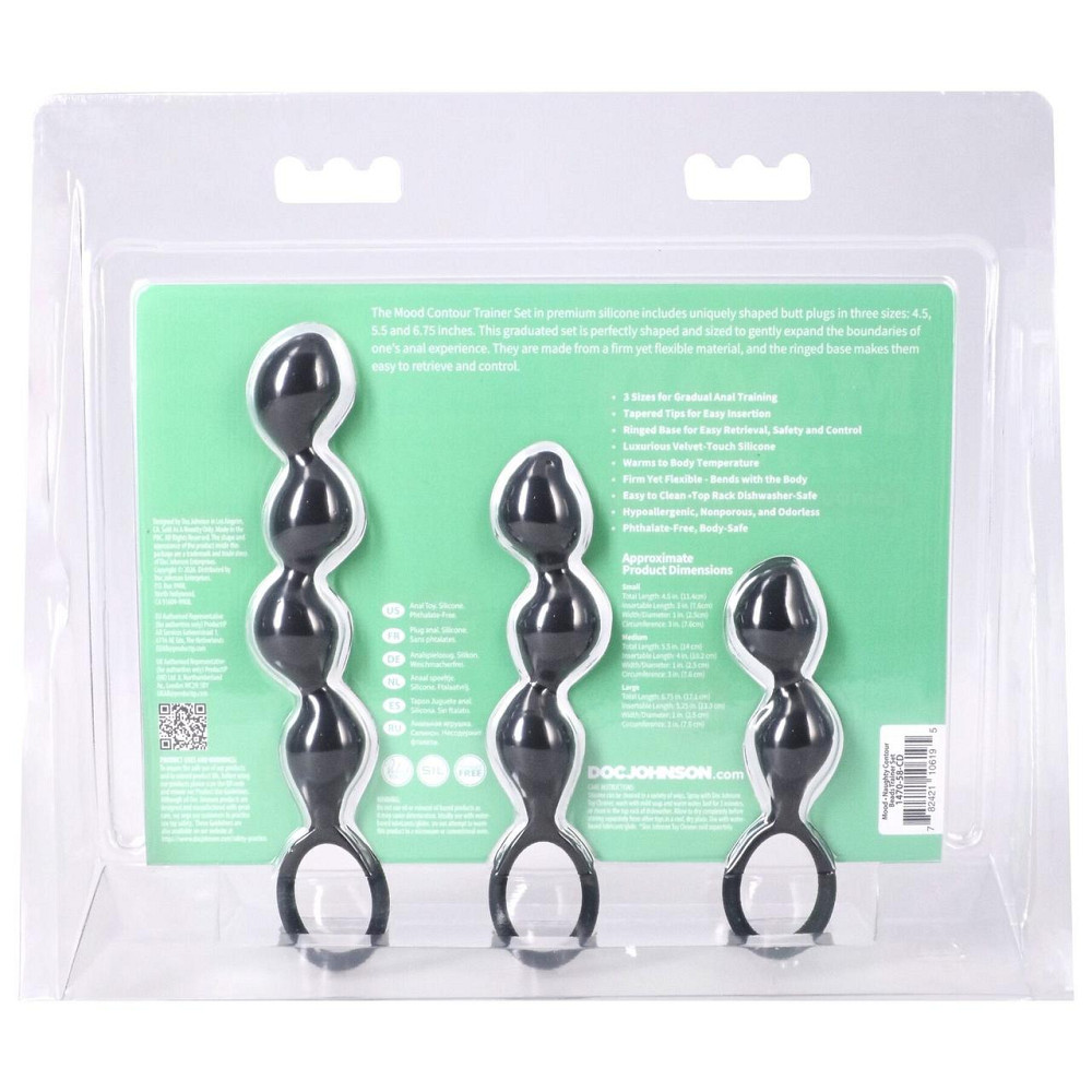 Набір анальних іграшок Doc Johnson Mood Naughty Contour Beads Trainer Set Sex Aura Київ - фото 6