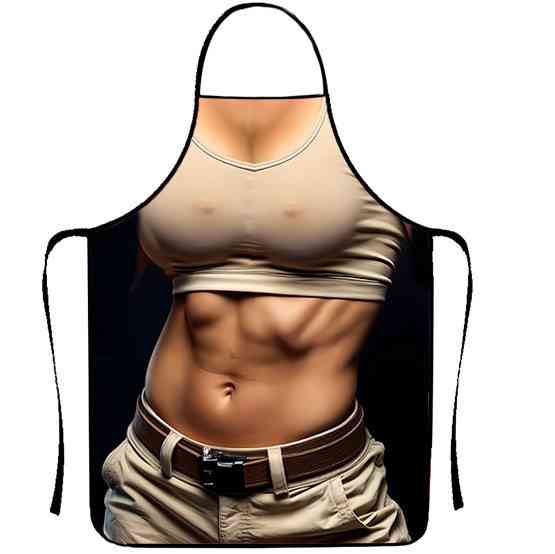 Фартук прикольный женский с принтом спортивного тела в топе 80 на 60 см коричневый Киев