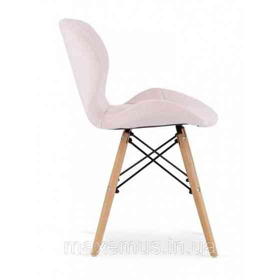 Кухонный стул кресло В-531 велюр мягкий табурет на ножках в гостинную обеденный стул на кухню розовый Мостиська
