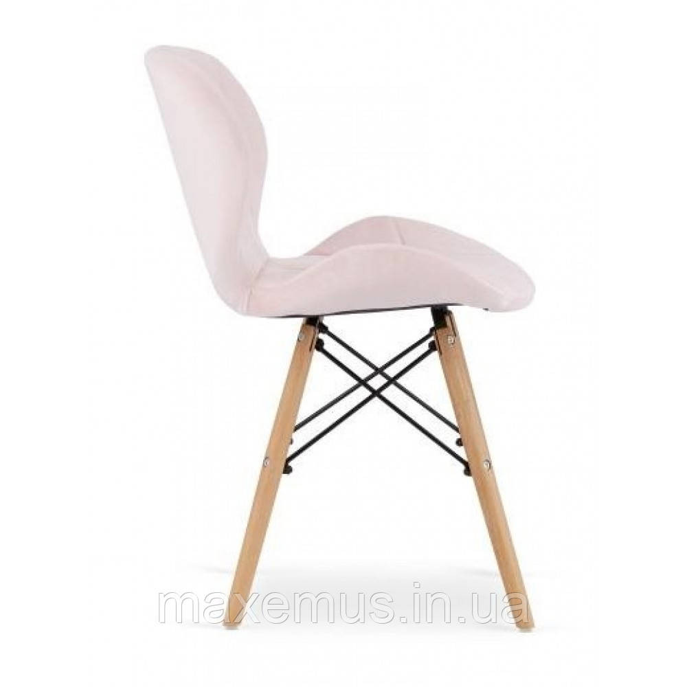 Кухонний стілець В-531 велюр м'який табурет на ніжках в вітальню обідній стілець на кухню рожевий Мостиська - фото 4