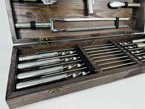 Подарунковий набір шампурів у дерев'яному кейсі СРІБЛО - 2 HAPPY DAYS Тернопіль