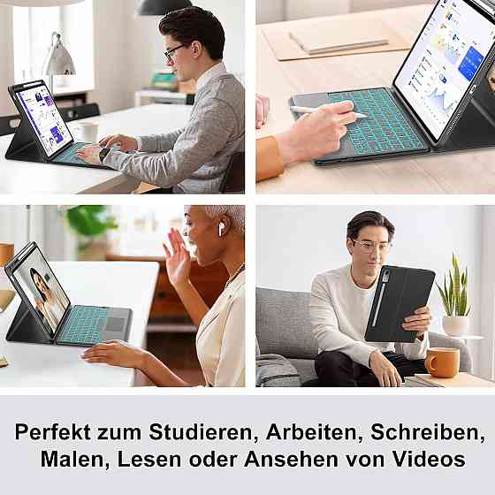 Клавіатура-чохол Lenovo Idea Tab Pro 2025 12.7 чорний Bluetooth USB-C QWERTZ трекпад підсвічування магнітна обкладинка-клавіатура Київ