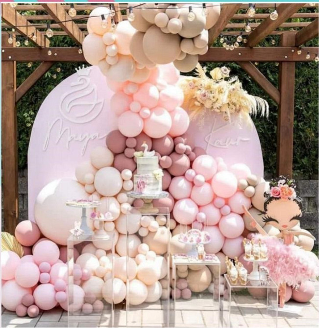 Набір повітряних куль в рожевих тонах прикраса для урочистих подій: весілля, вечірки, дня народження Кам'янець-Подільський - фото 1