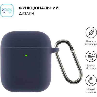 Чохол для навушників Armorstandart Silicone Case With Hook для Apple AirPods 2 Dark Blue (ARM59681) Вінниця - фото 2