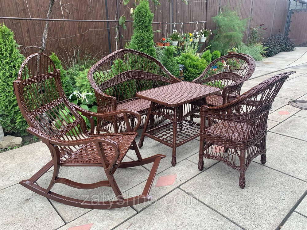 Набор мебели из лозы, кресла, стол, кресло-качалка, диван Киев - изображение 4