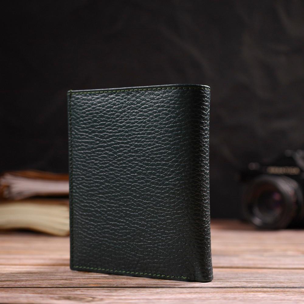 Місткий гаманець для жінок середнього розміру з натуральної шкіри CANPELLINI 21812 Зелений Київ - фото 2