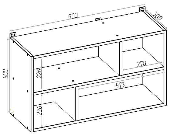 Полка навесная Т-12, Дуб Конкордия, 900/300/500 Львов