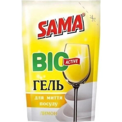Средство для ручного мытья посуды Sama Лимон гель 450 г (4820270630310) Винница - изображение 1