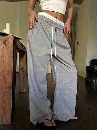Жіночі оверсайз штани з імітацією білизни двонитка Одеса
