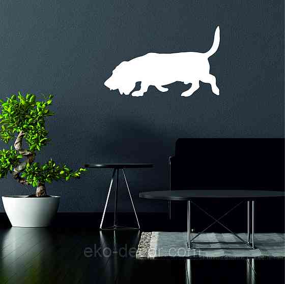 Декоративное настенное Панно «Бигль», Декор на стену 70*42 см, Белый Киев