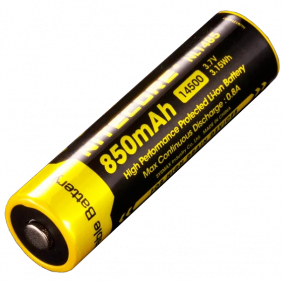 Аккумулятор 14500 Nitecore NL1485 850mAh Li-Ion 3.7V (Черно-желтый) Винница