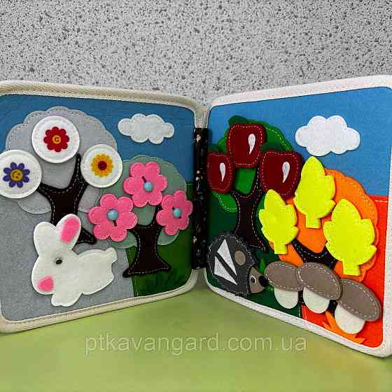 Фетровая книга-бизиборд развивающая 