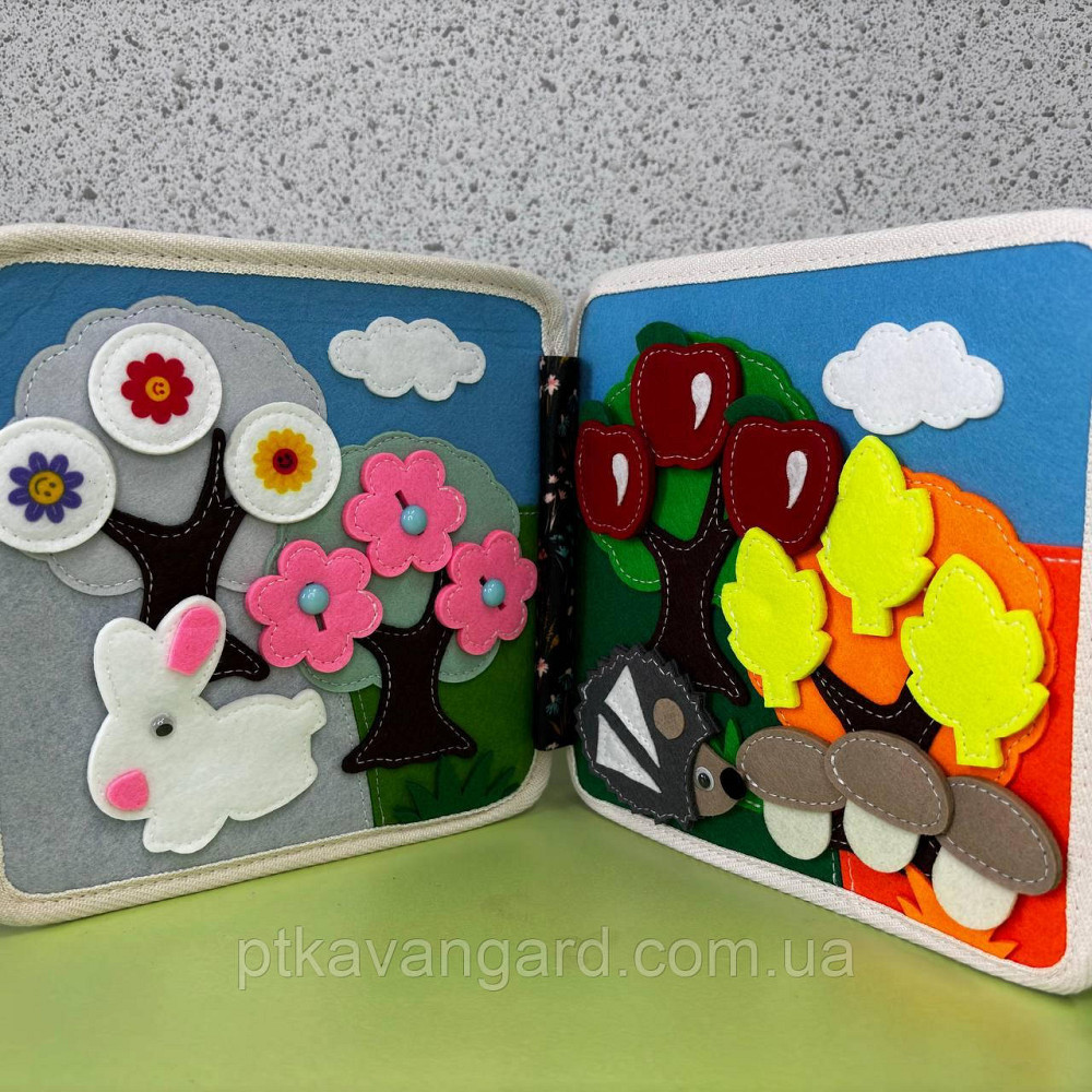 Фетровая книга-бизиборд развивающая 