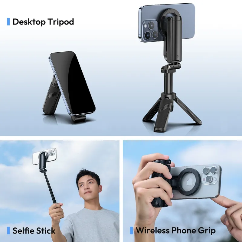 Селфи-монопод Ulanzi JJ03 3-in-1 Magnetic Phone Tripod with Remote Control Black Одесса - изображение 9