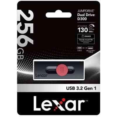 USB флеш накопичувач Lexar 256GB JumpDrive Dual Drive D300 USB/Type-C3.2 (LJDD300256G-BNBNG) Вінниця