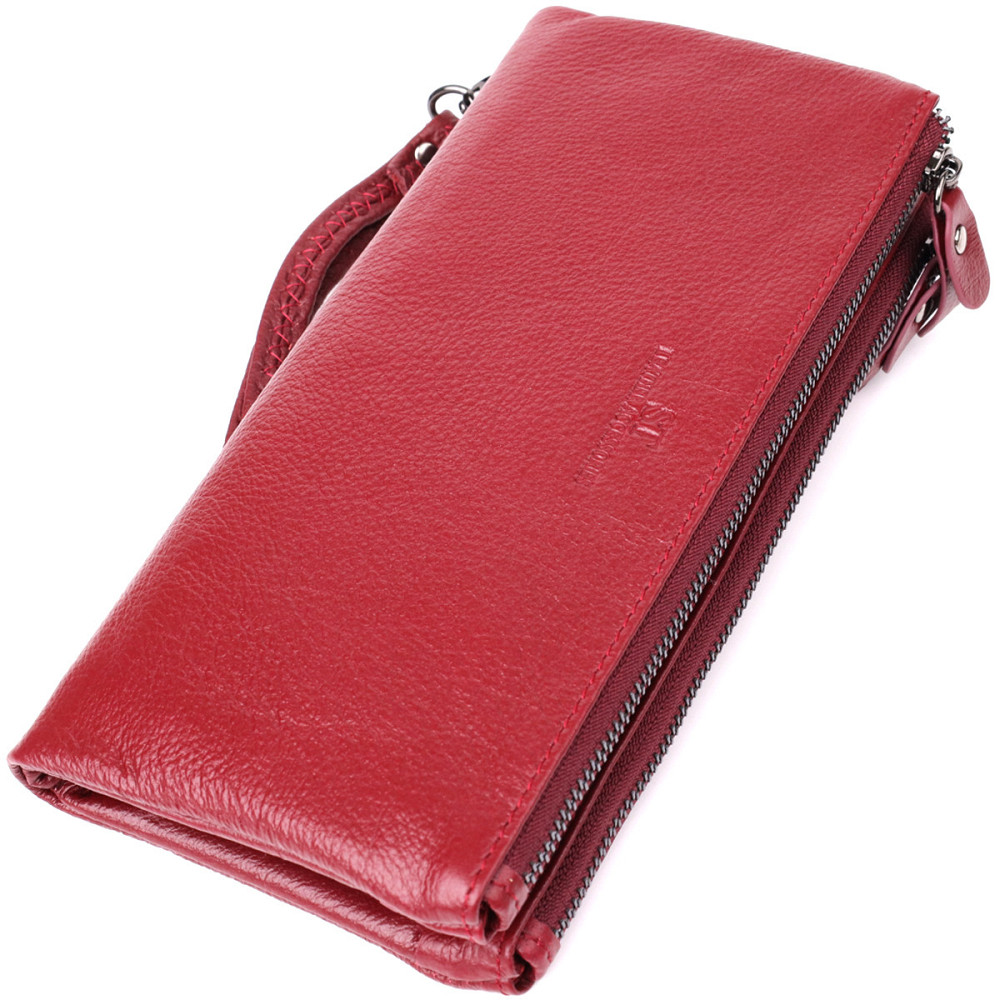 Кожаный кошелек на три отделения для женщин ST Leather 23108 Бордовый Киев - изображение 1