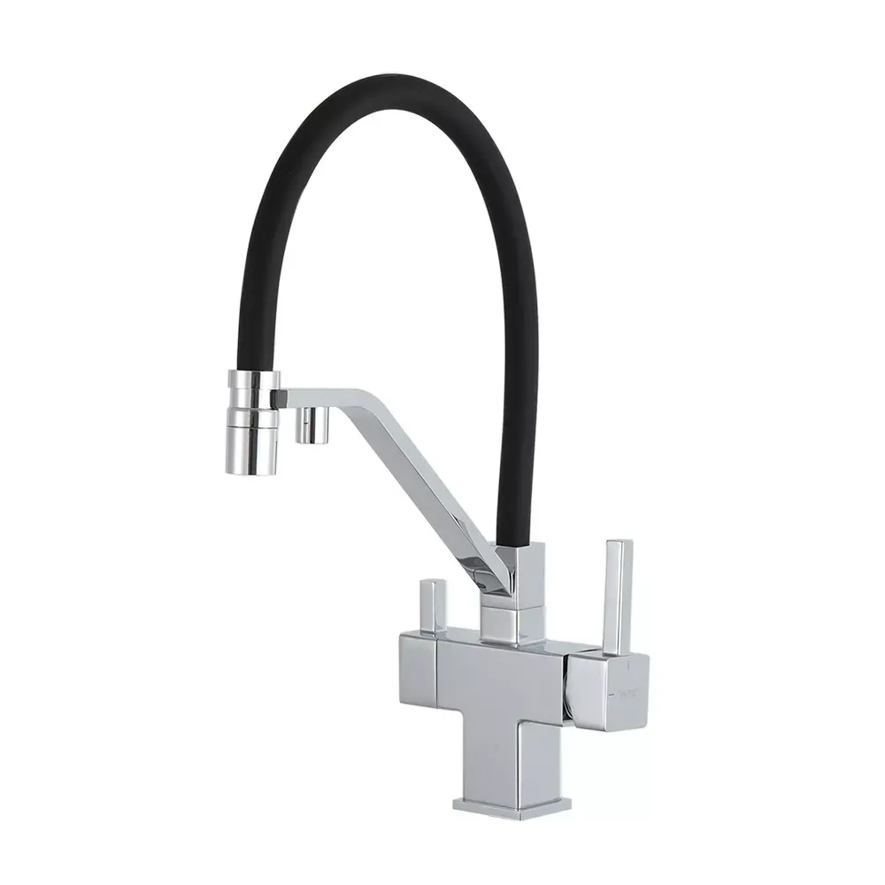 Змішувач для кухні з підключенням до фільтру GAPPO G4395-60 з гнучким виливом, хром Київ - фото 1